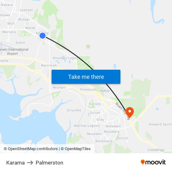 Karama to Palmerston map