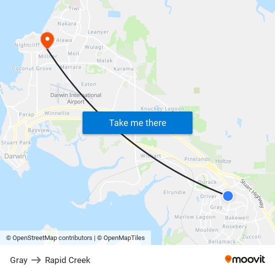 Gray to Rapid Creek map