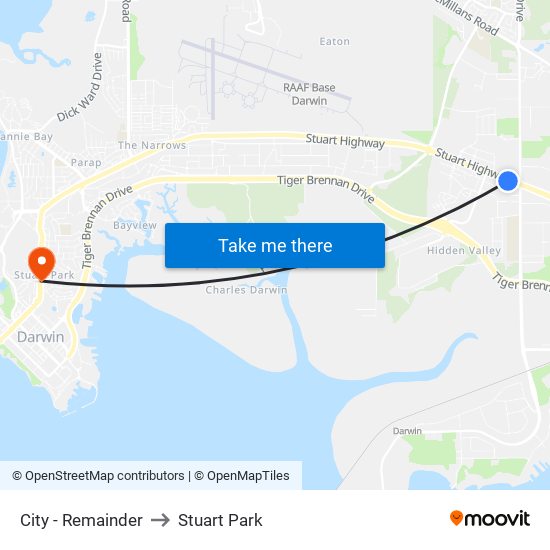 City - Remainder to Stuart Park map