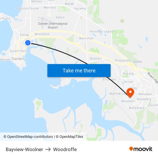 Bayview-Woolner to Woodroffe map