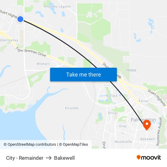 City - Remainder to Bakewell map