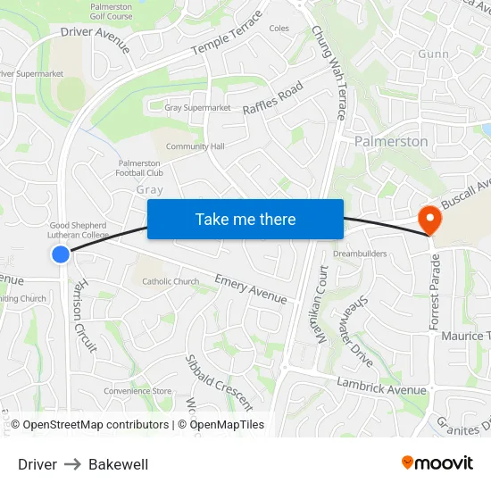 Driver to Bakewell map