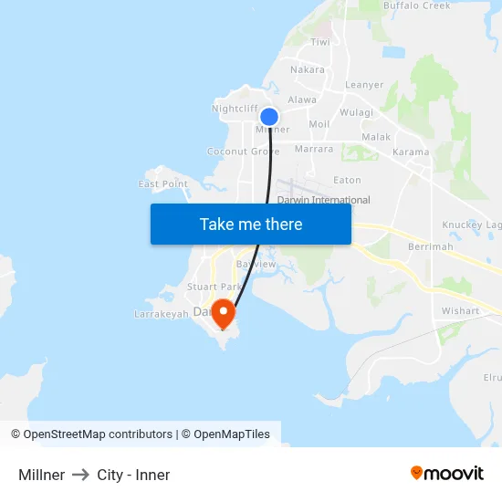 Millner to City - Inner map