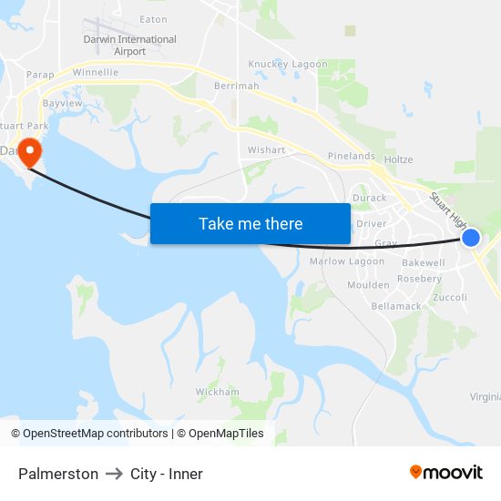 Palmerston to City - Inner map