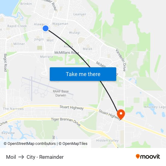 Moil to City - Remainder map