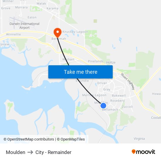 Moulden to City - Remainder map