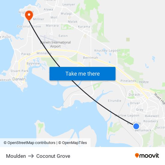 Moulden to Coconut Grove map