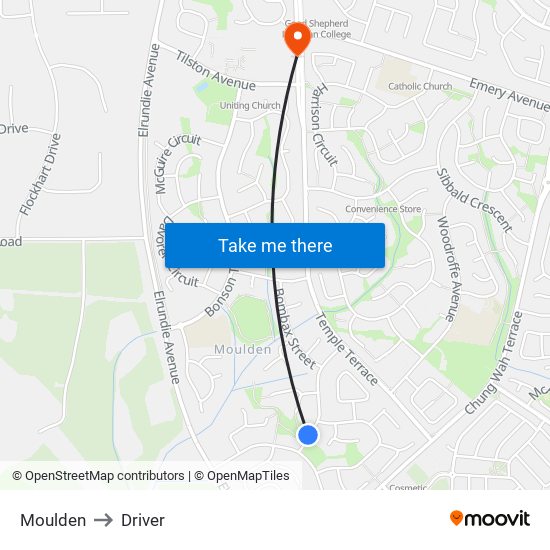 Moulden to Driver map