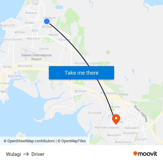 Wulagi to Driver map