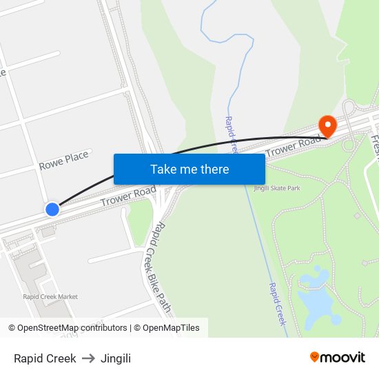 Rapid Creek to Jingili map