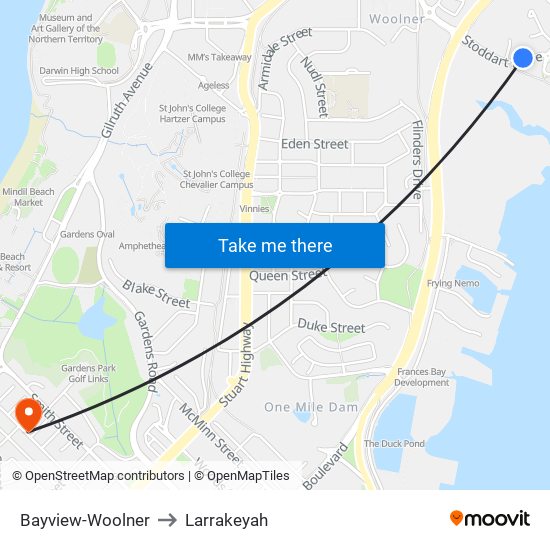 Bayview-Woolner to Larrakeyah map
