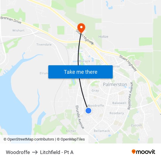 Woodroffe to Litchfield - Pt A map