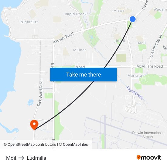 Moil to Ludmilla map