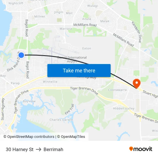 30 Harney St to Berrimah map