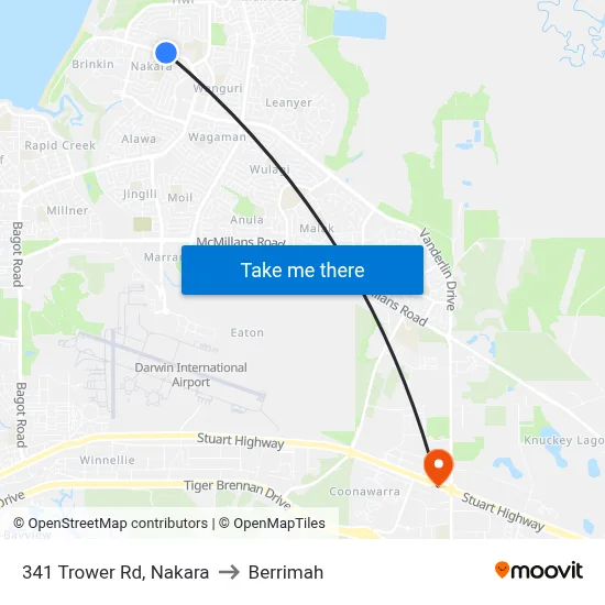 341 Trower Rd, Nakara to Berrimah map