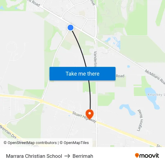 Marrara Christian School to Berrimah map