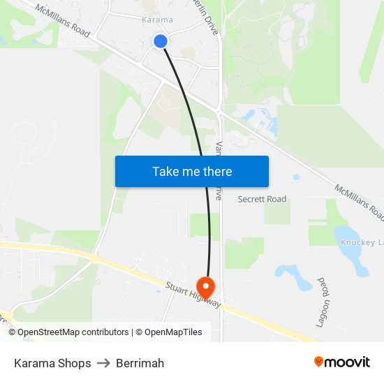Karama Shops to Berrimah map