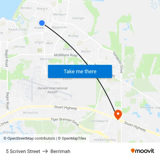 5 Scriven Street to Berrimah map