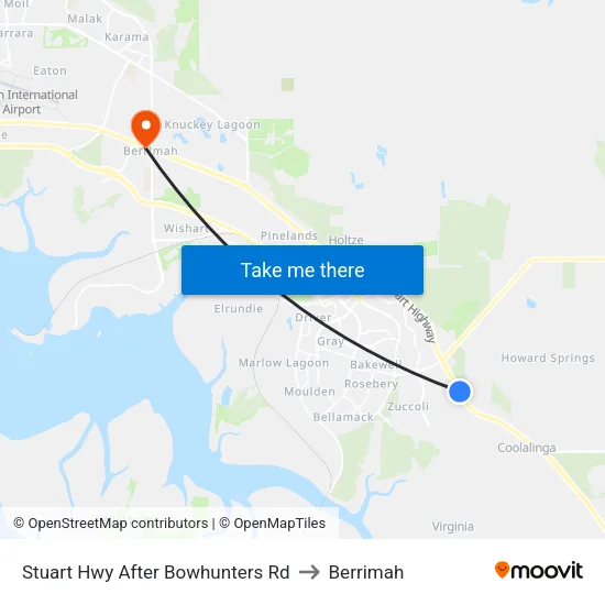 Stuart Hwy After Bowhunters Rd to Berrimah map