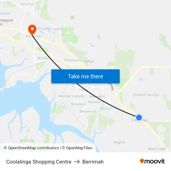 Coolalinga Shopping Centre to Berrimah map