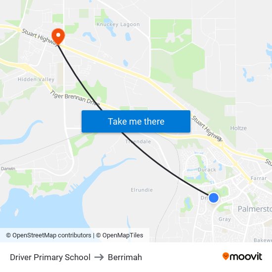 Driver Primary School to Berrimah map