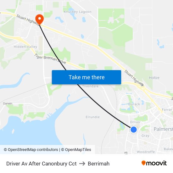 Driver Av After Canonbury Cct to Berrimah map