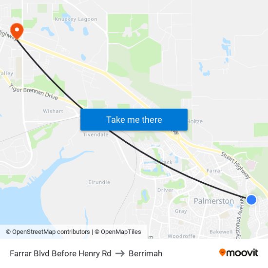 Farrar Blvd Before Henry Rd to Berrimah map