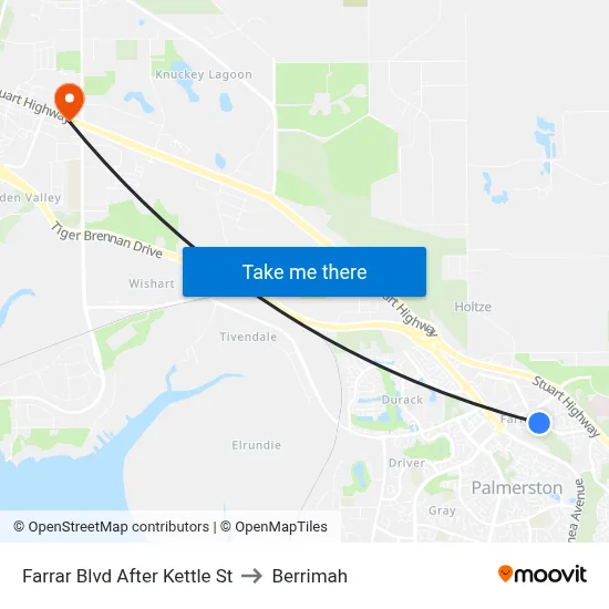 Farrar Blvd After Kettle St to Berrimah map