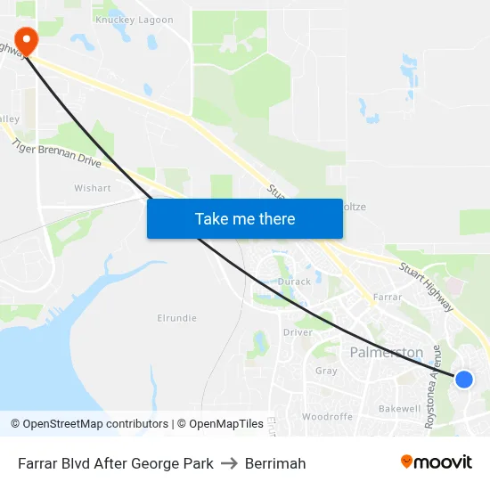 Farrar Blvd After George Park to Berrimah map