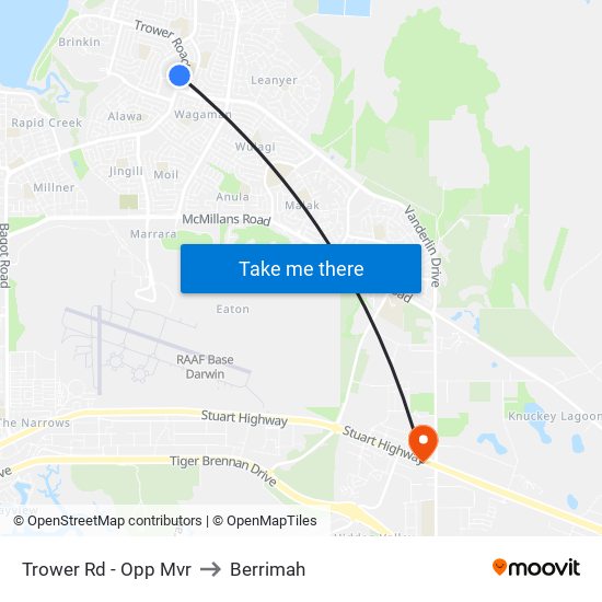 Trower Rd - Opp Mvr to Berrimah map