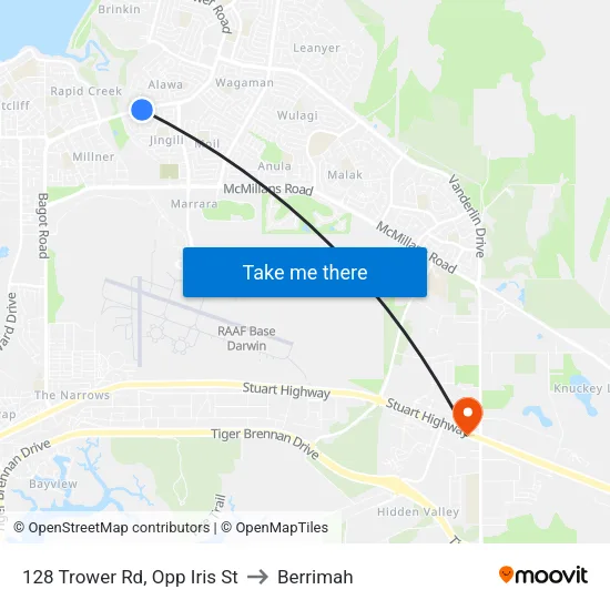 128 Trower Rd, Opp Iris St to Berrimah map