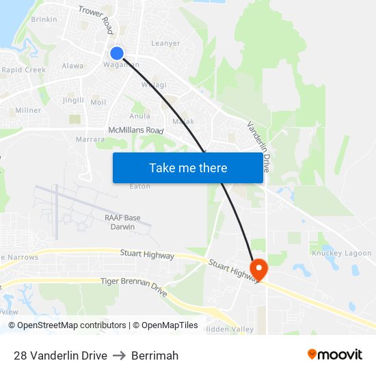 28 Vanderlin Drive to Berrimah map