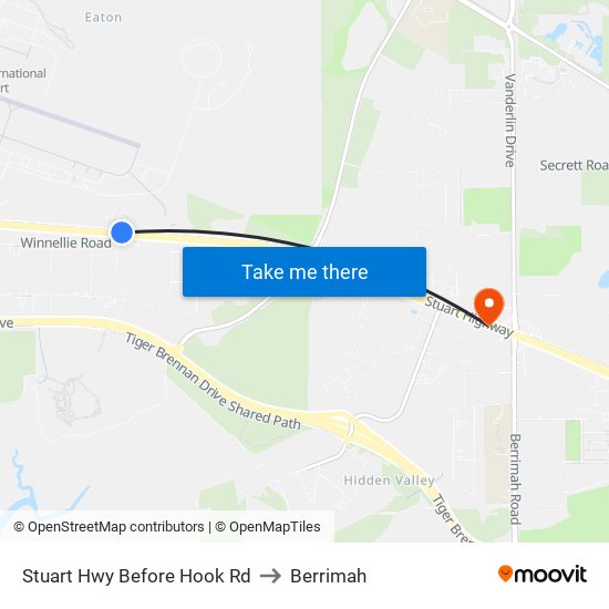 Stuart Hwy Before Hook Rd to Berrimah map