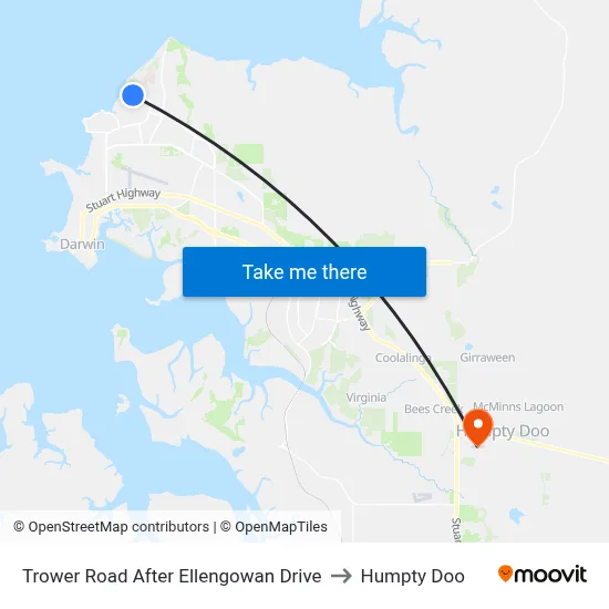 Trower Road After Ellengowan Drive to Humpty Doo map