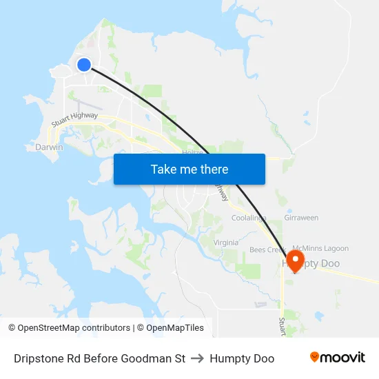 Dripstone Rd Before Goodman St to Humpty Doo map