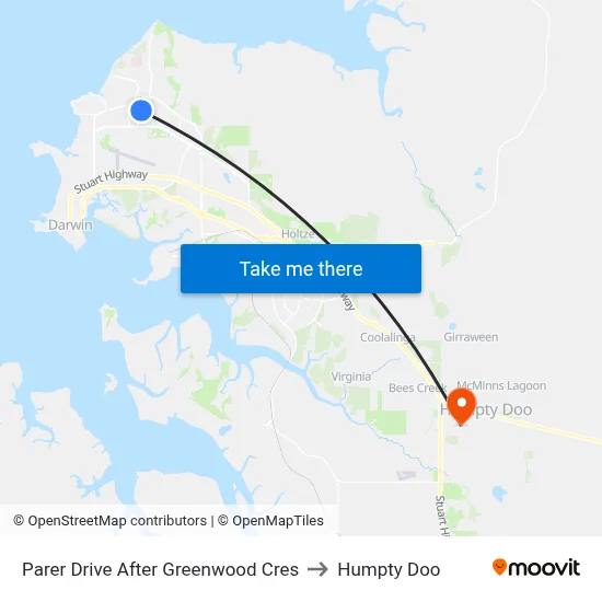 Parer Drive After Greenwood Cres to Humpty Doo map