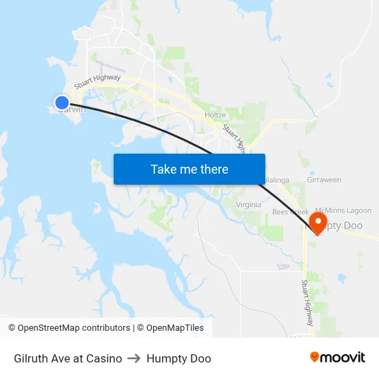Gilruth Ave at Casino to Humpty Doo map
