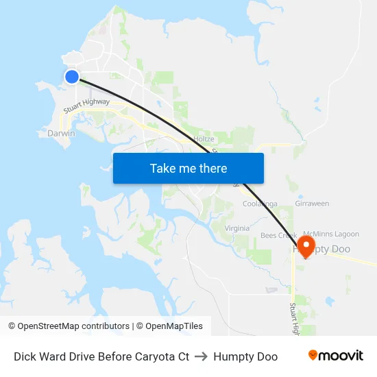 Dick Ward Drive Before Caryota Ct to Humpty Doo map