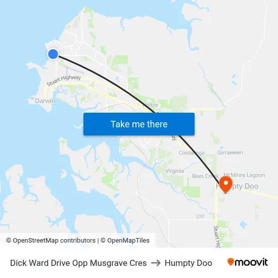 Dick Ward Drive Opp Musgrave Cres to Humpty Doo map