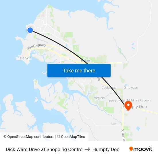 Dick Ward Drive at Shopping Centre to Humpty Doo map