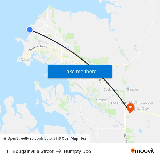 11 Bougainvilia Street to Humpty Doo map