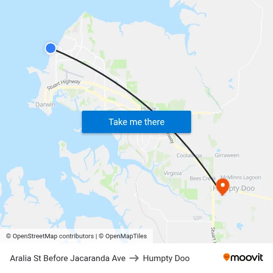 Aralia St Before Jacaranda Ave to Humpty Doo map