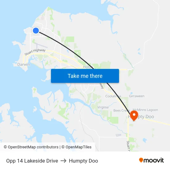 Opp 14 Lakeside Drive to Humpty Doo map