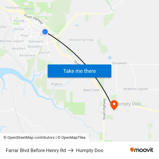 Farrar Blvd Before Henry Rd to Humpty Doo map