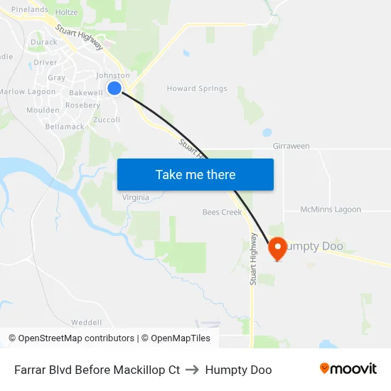 Farrar Blvd Before Mackillop Ct to Humpty Doo map