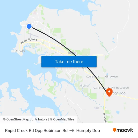 Rapid Creek Rd Opp Robinson Rd to Humpty Doo map