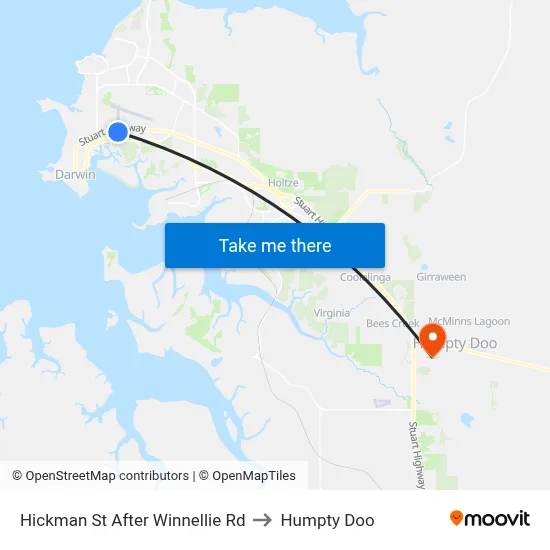 Hickman St After Winnellie Rd to Humpty Doo map