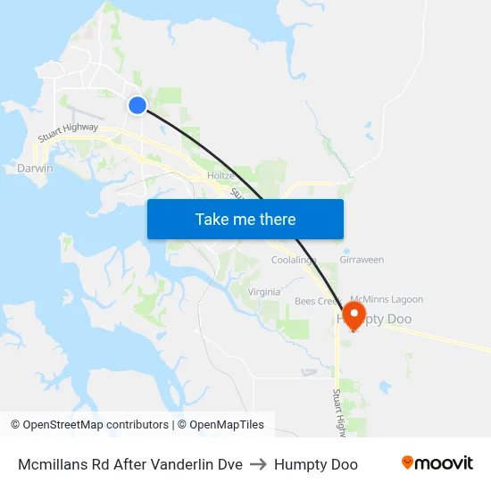 Mcmillans Rd After Vanderlin Dve to Humpty Doo map