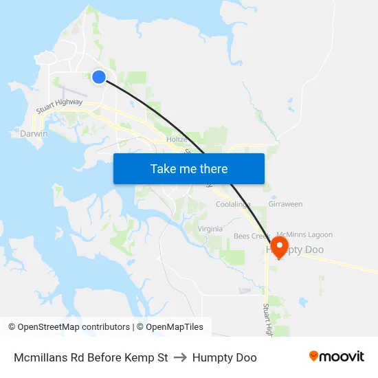Mcmillans Rd Before Kemp St to Humpty Doo map