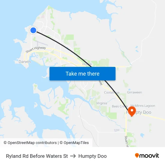 Ryland Rd Before Waters St to Humpty Doo map